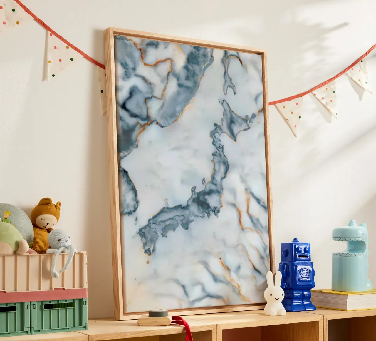 Japan Marble Map Leinwand von Octavian