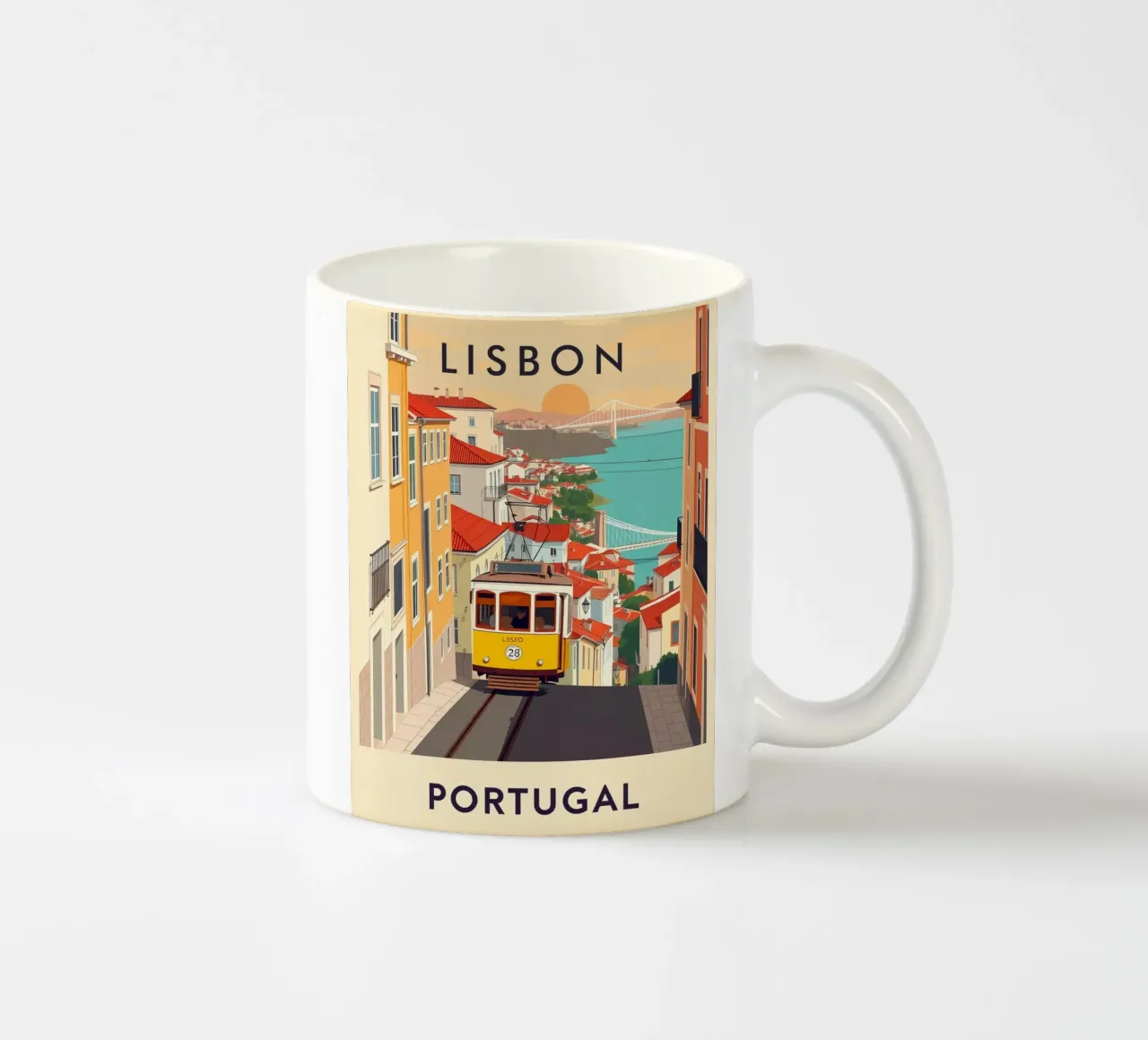 Lisbona Viaggio d'epoca tazza in ceramica da HicksShop