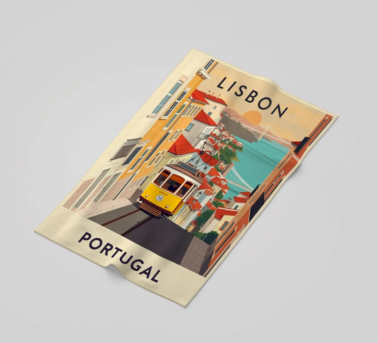 Lisbona Viaggio d'epoca telo mare da HicksShop