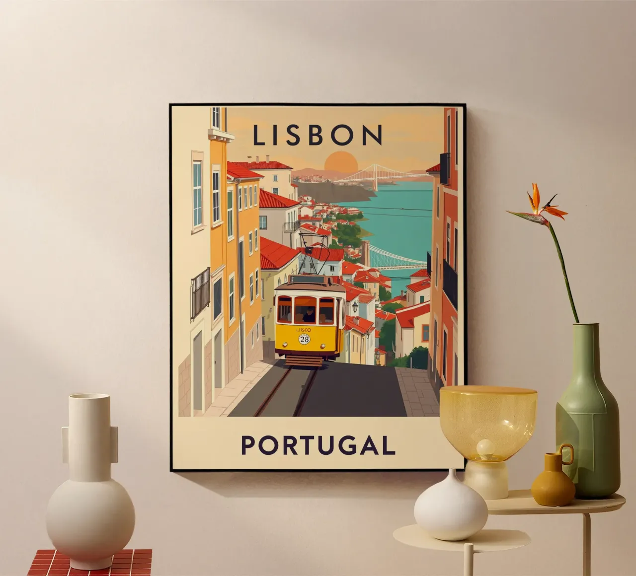 Lisbona Viaggio d'epoca plexiglass da HicksShop