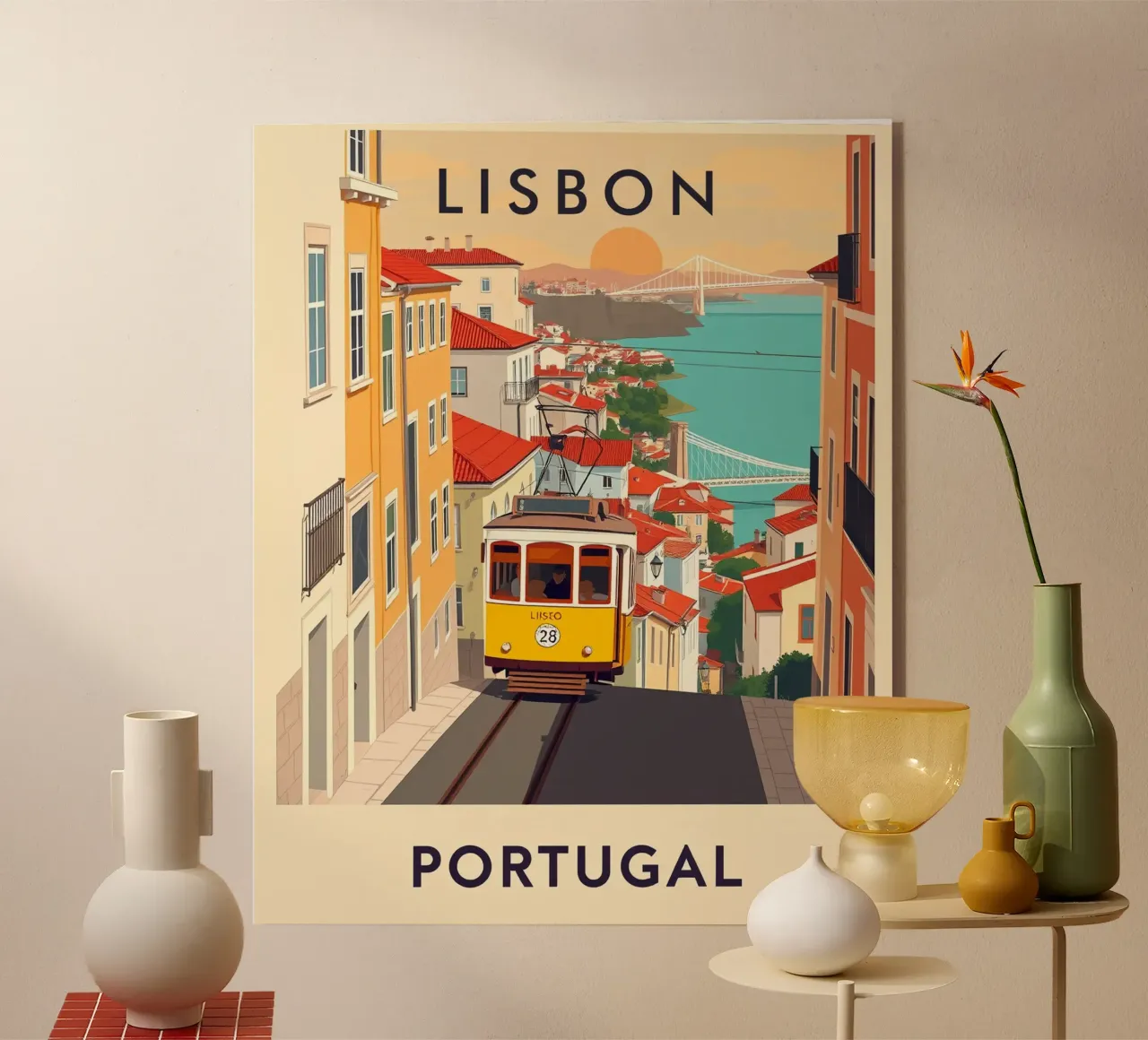 Lisbona Viaggio d'epoca plexiglass da HicksShop
