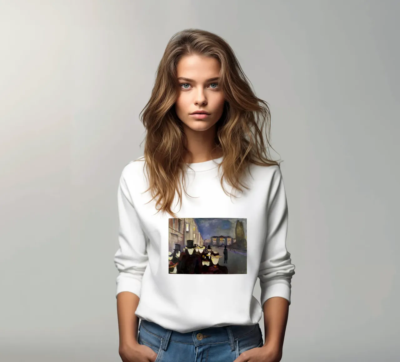Sera in via Karl Johan di Edvard Munch felpa da kaitlinparkershop