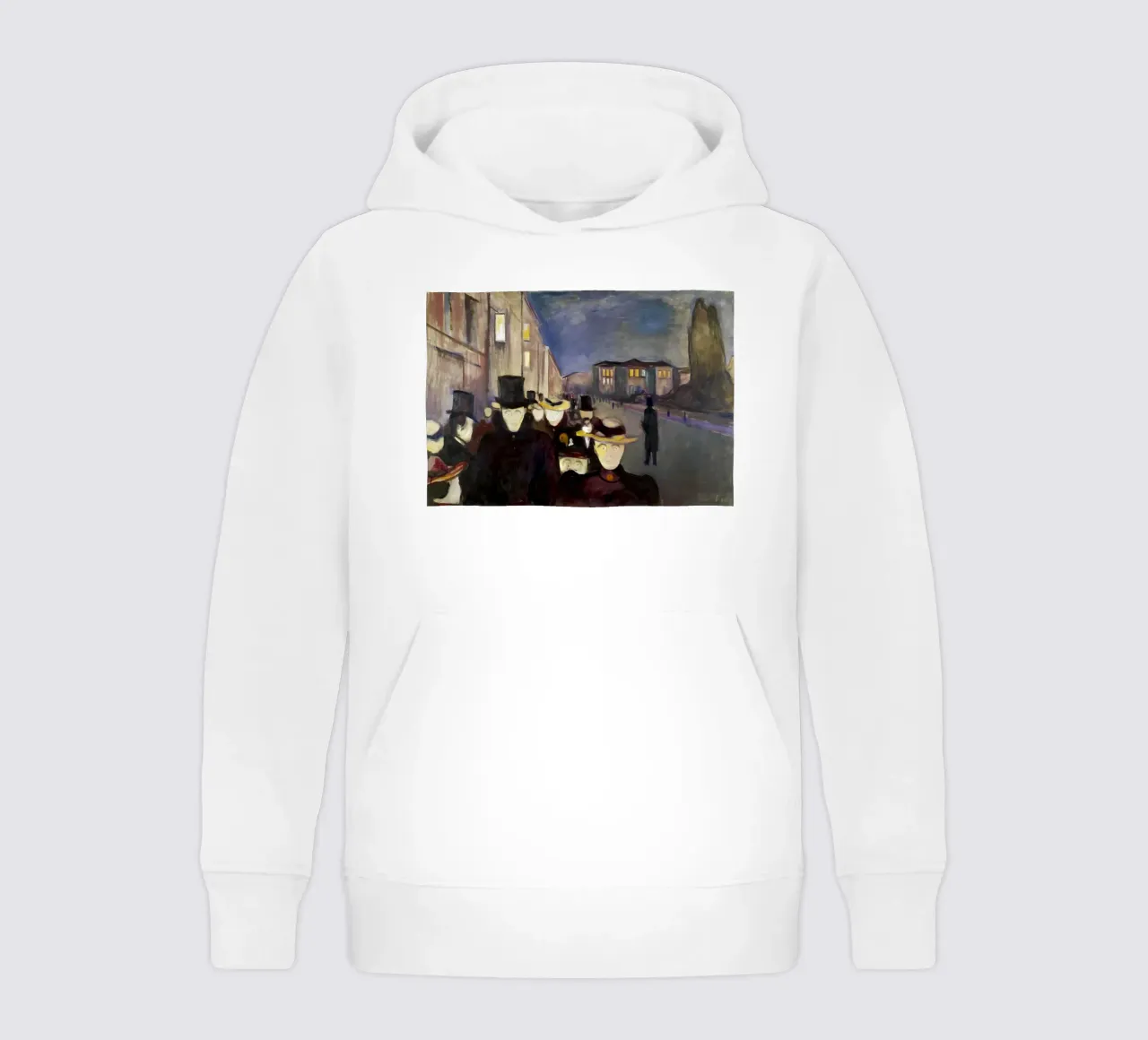 Sera in via Karl Johan di Edvard Munch felpa bambino con cappuccio da kaitlinparkershop