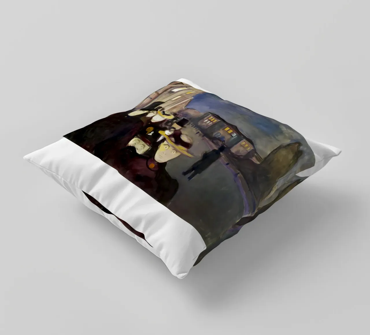 Sera in via Karl Johan di Edvard Munch cuscino da kaitlinparkershop