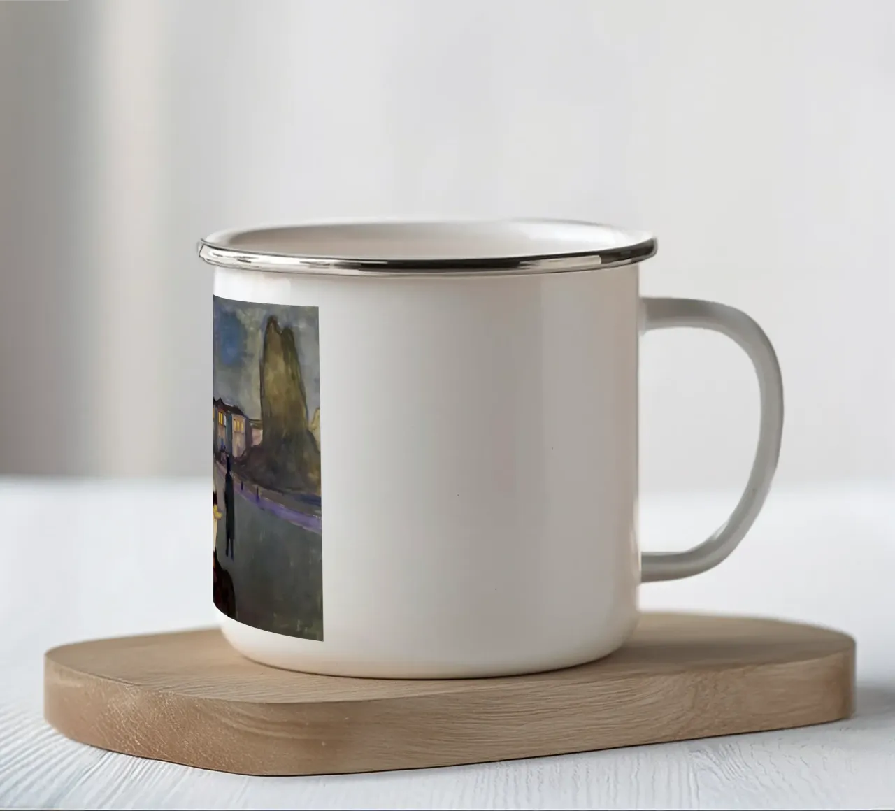 Avond in de Karl Johanstraat van Edvard Munch emaille mok van kaitlinparkershop