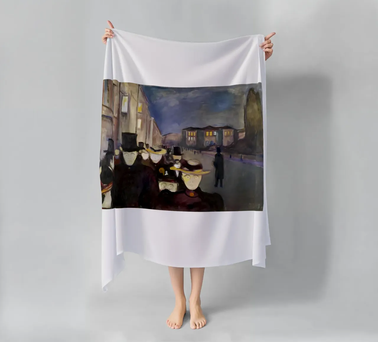 Sera in via Karl Johan di Edvard Munch telo mare da kaitlinparkershop