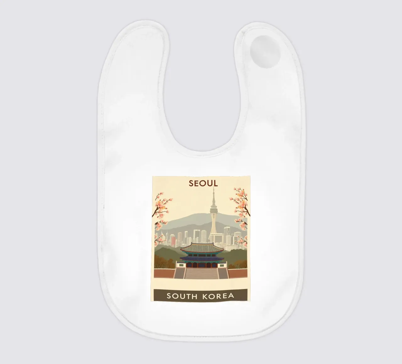 Viaggio vintage a Seul bavaglino da HicksShop
