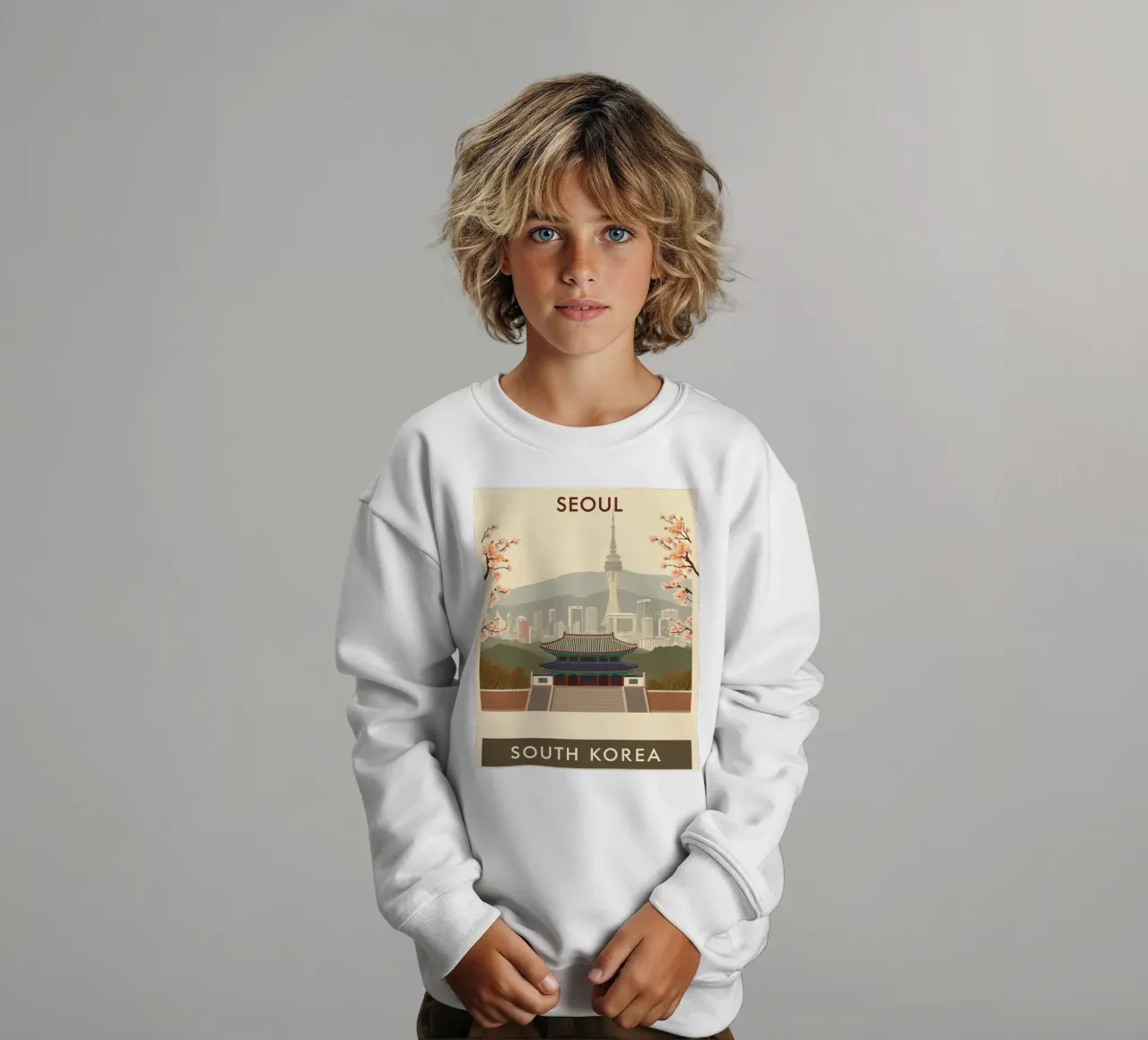 Viaggio vintage a Seul felpa bambino da HicksShop