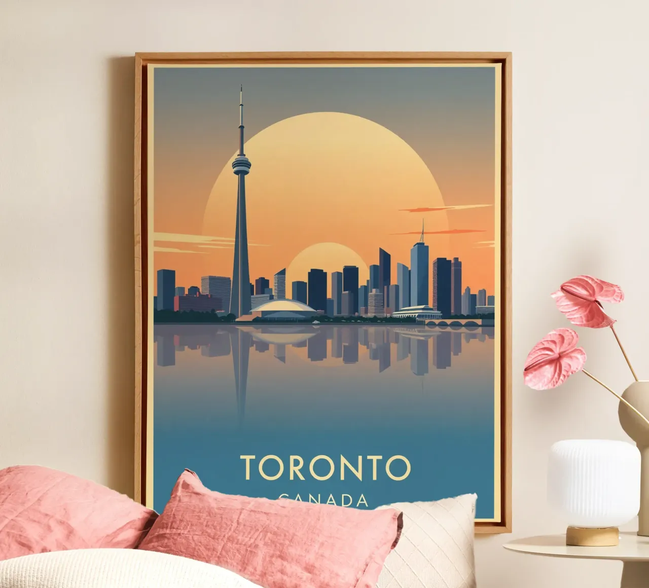 Toronto Vintage Travel tela con Cornice a cassetta da HicksShop
