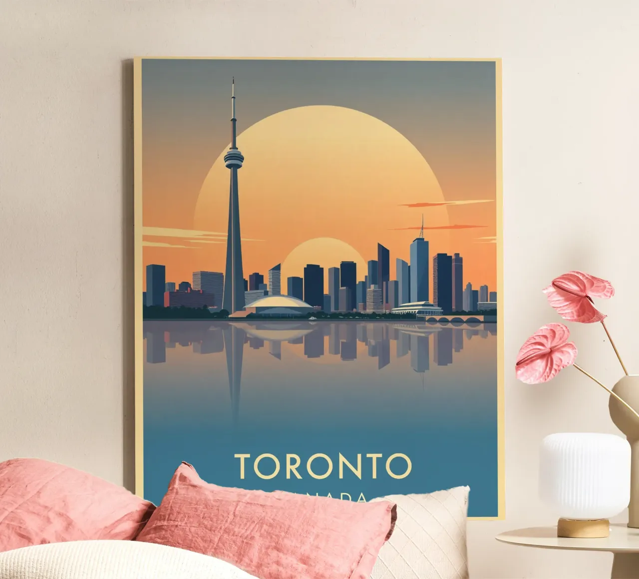 Toronto Vintage Travel tela con Cornice a cassetta da HicksShop