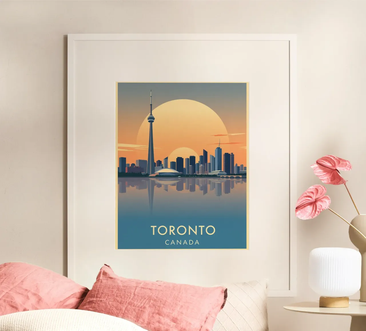 Toronto Vintage Travel poster con telaio in alluminio da HicksShop