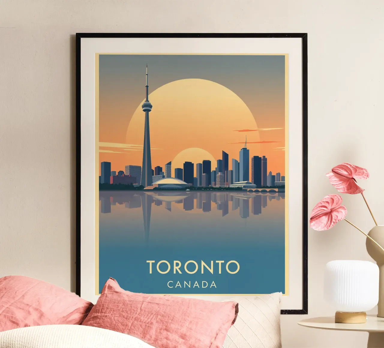 Toronto Vintage Travel poster con telaio in alluminio da HicksShop