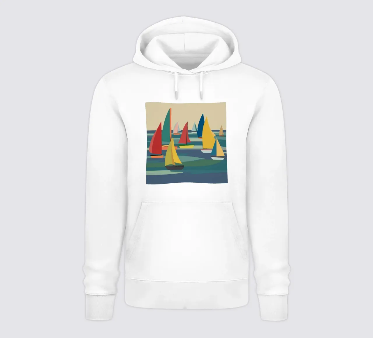 Regata di barche a vela colorate felpa con cappuccio da FadeAura