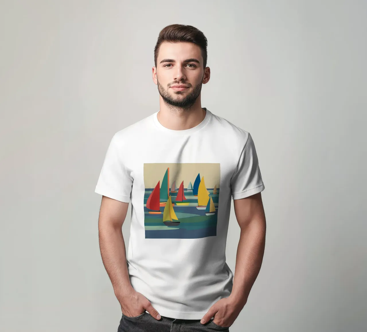 Colorida regata de veleros camiseta de FadeAura
