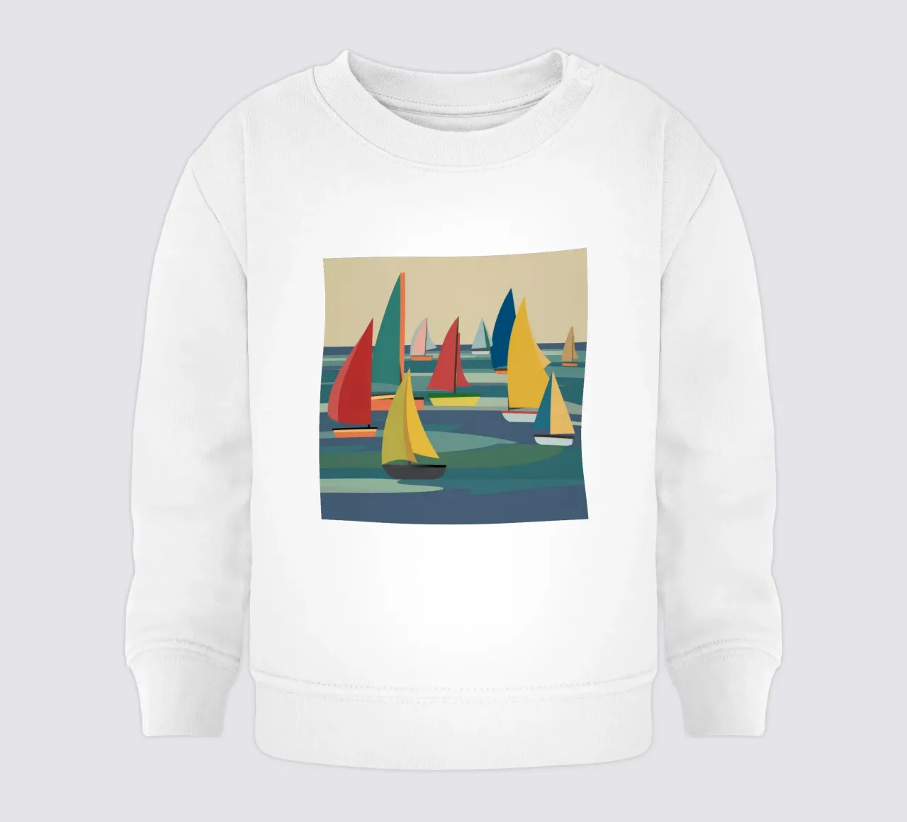 Regata di barche a vela colorate felpa neonato da FadeAura