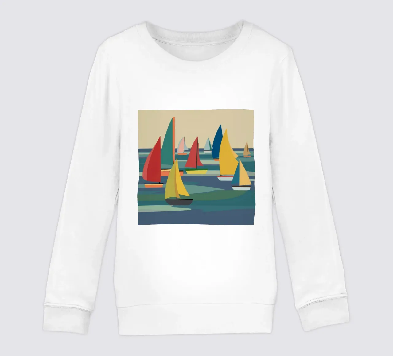 Regata di barche a vela colorate felpa bambino da FadeAura