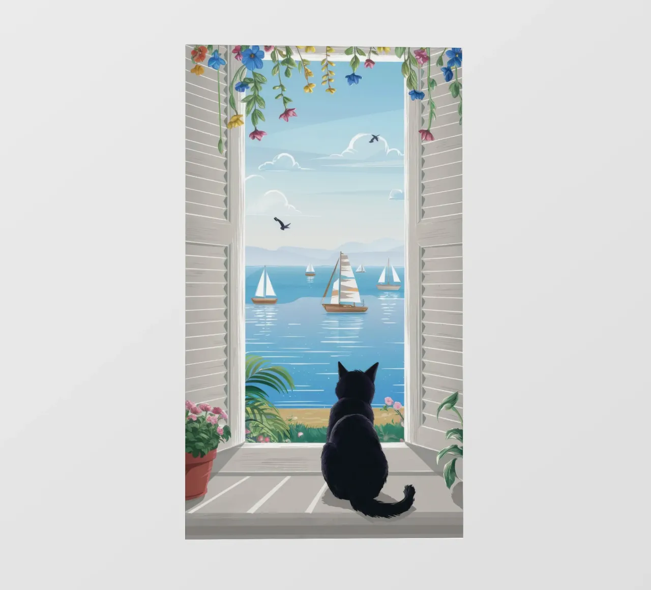Window Cat Harbor View pvc cover by FadeAura