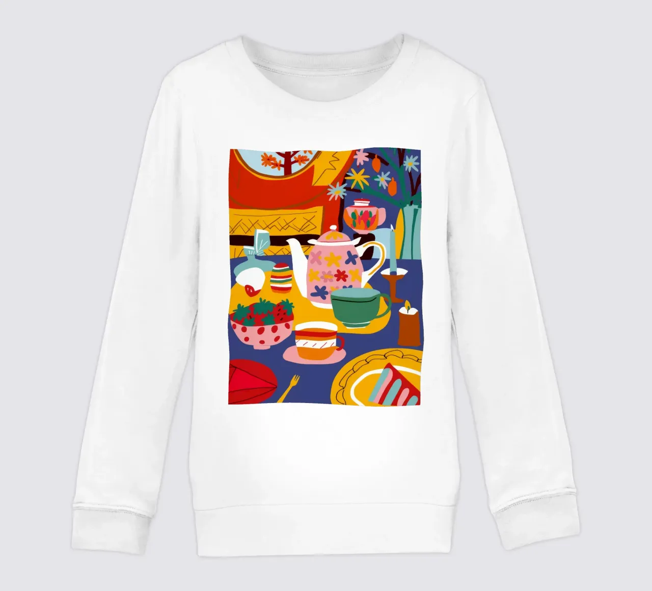 Maximalist Table Chaos kids sweatshirt by Stone Decade