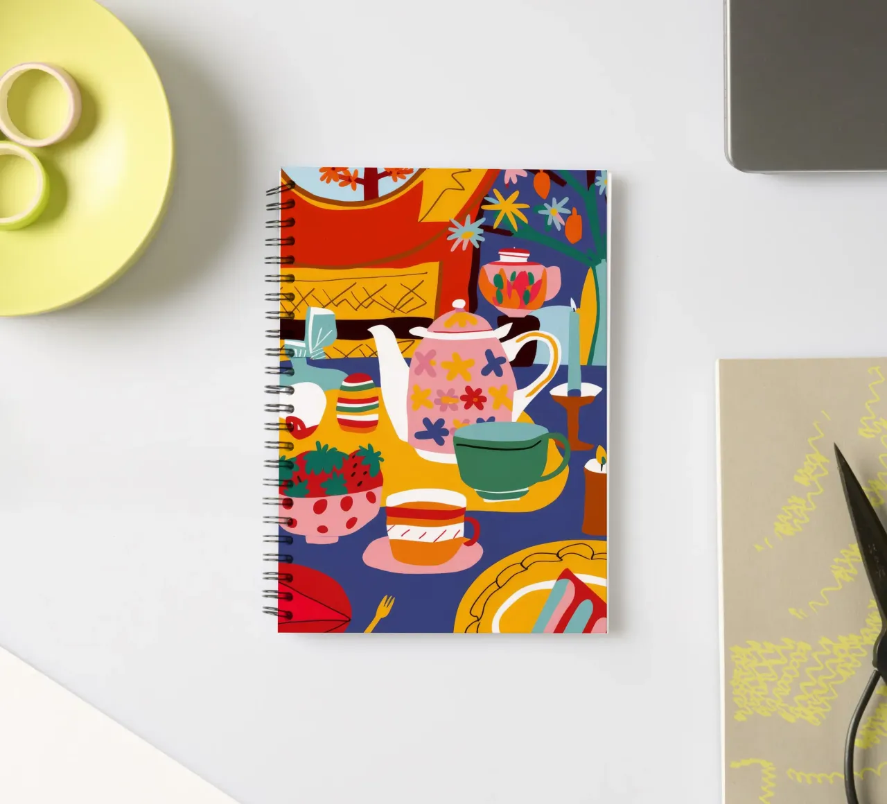Maximalist Table Chaos spiral notebook by Stone Decade