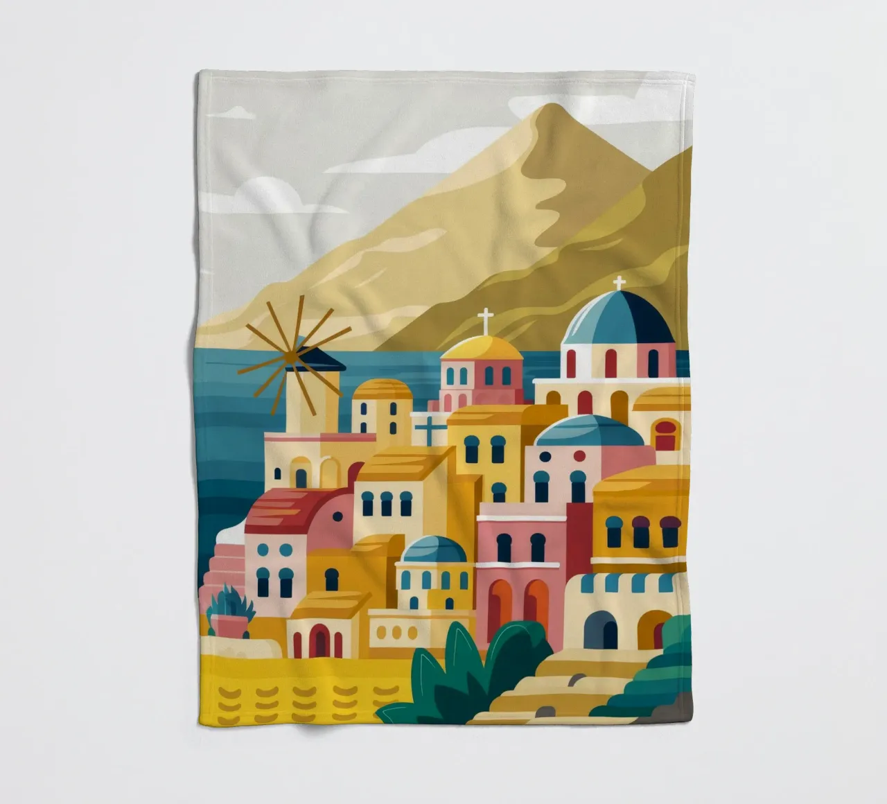 Positano Traum am Meer Fleecedecke von Muse Artworks