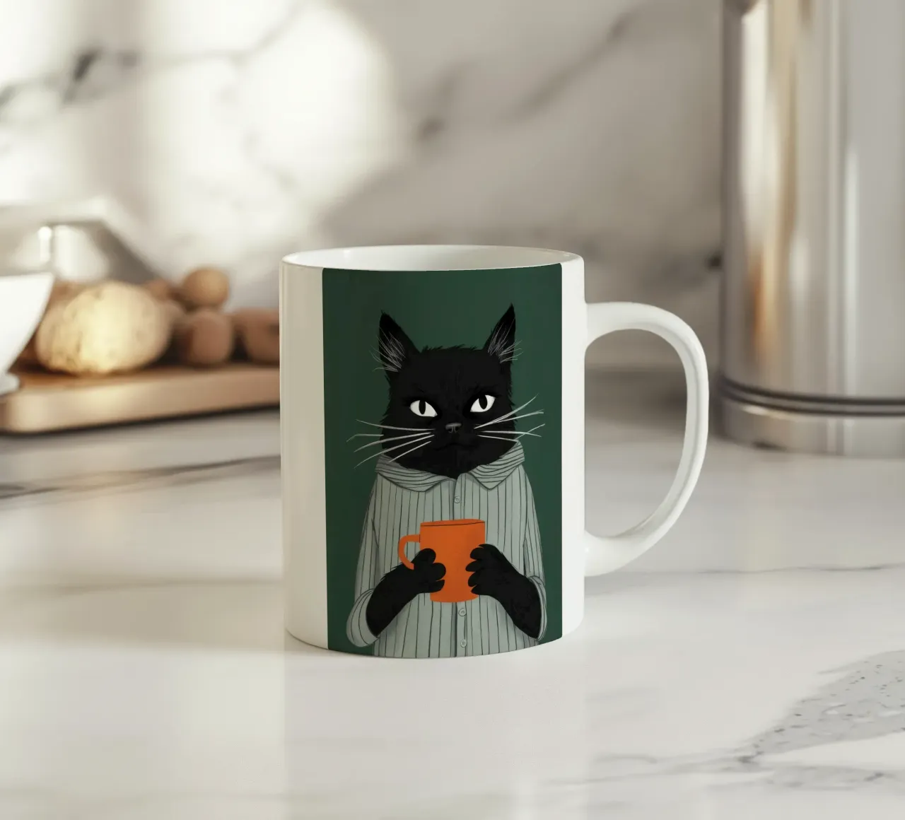 L'ora del tè felino tazza in ceramica da FadeAura