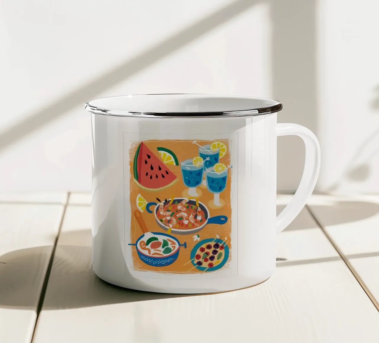 Spread estivo ai frutti di mare tazza in smalto da Haven Fantasy