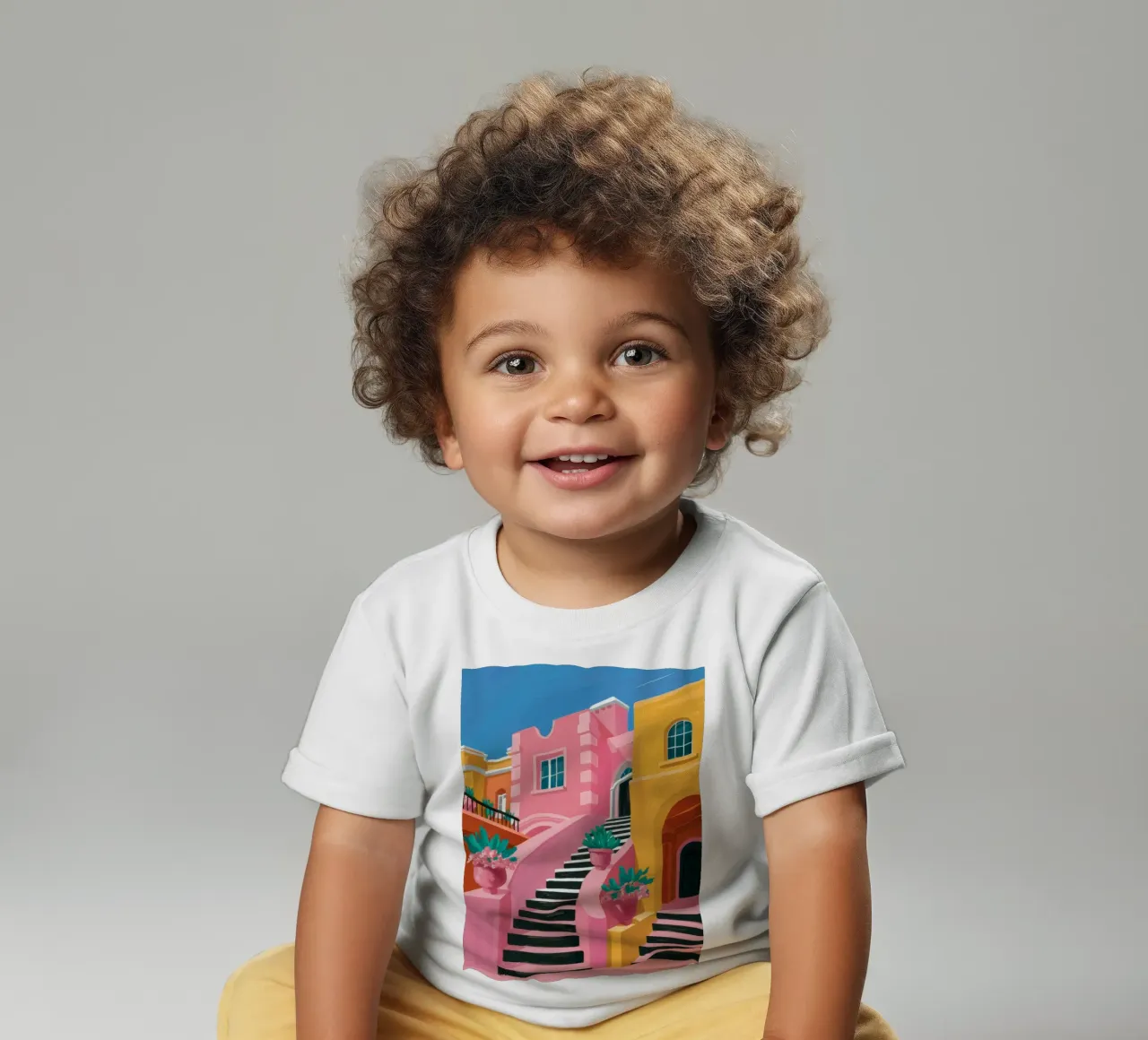 Pink Steps Perspective baby t-shirt by Muse Artworks