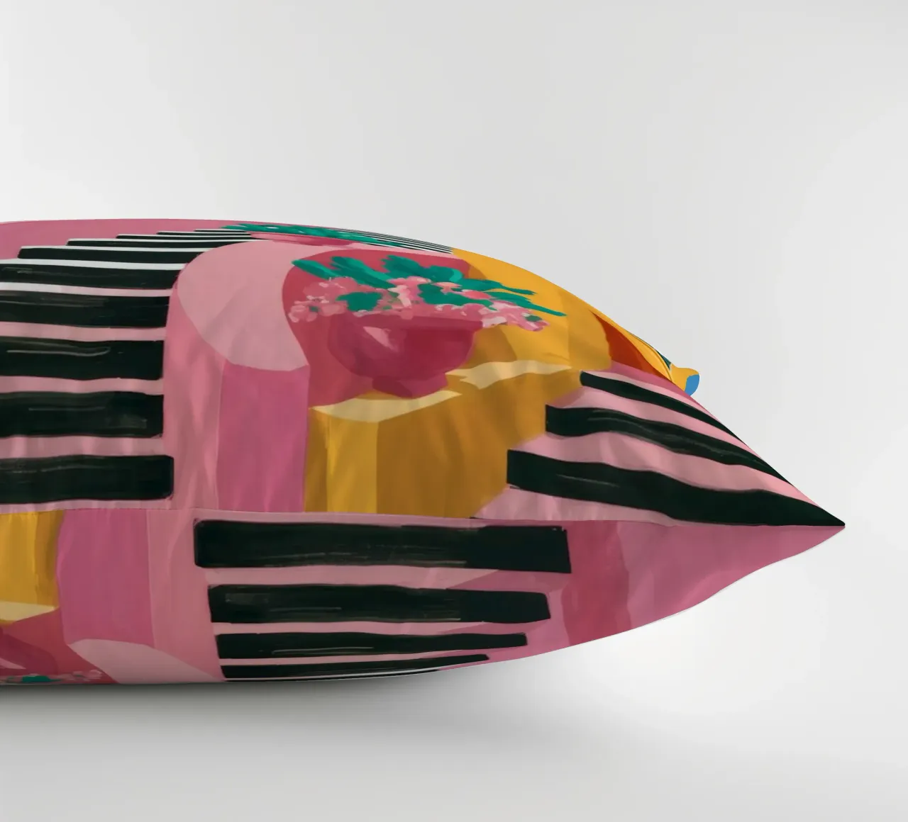 Pink Steps Perspective decorative cushion by Muse Artworks
