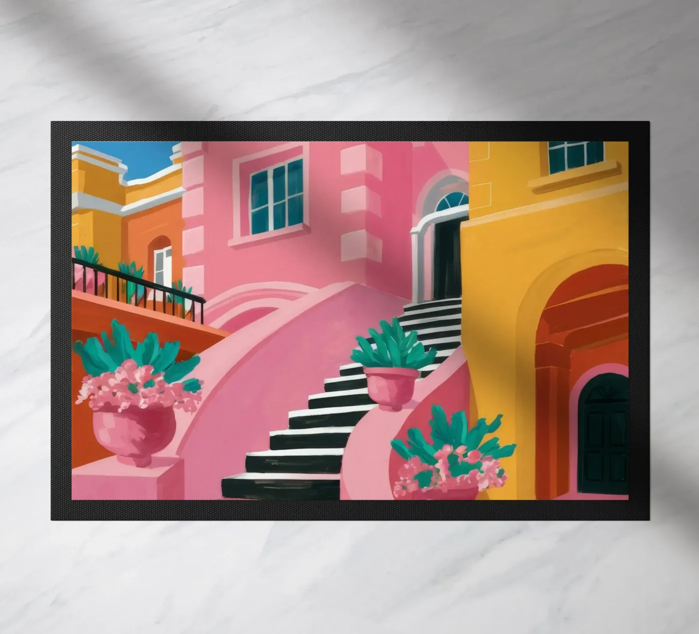 Prospettiva dei passi rosa zerbino da Muse Artworks