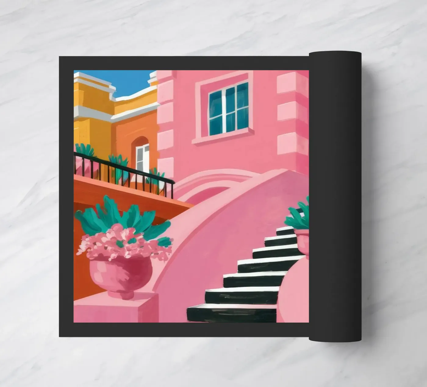 Prospettiva dei passi rosa zerbino da Muse Artworks