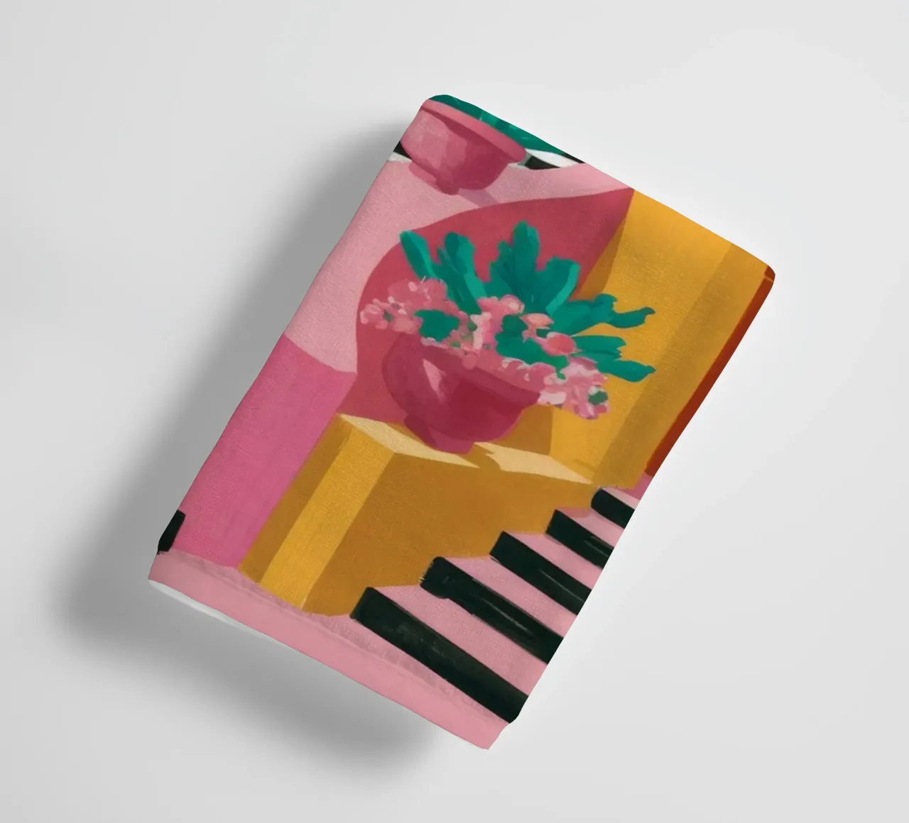 Pink Steps Perspective towel by Muse Artworks