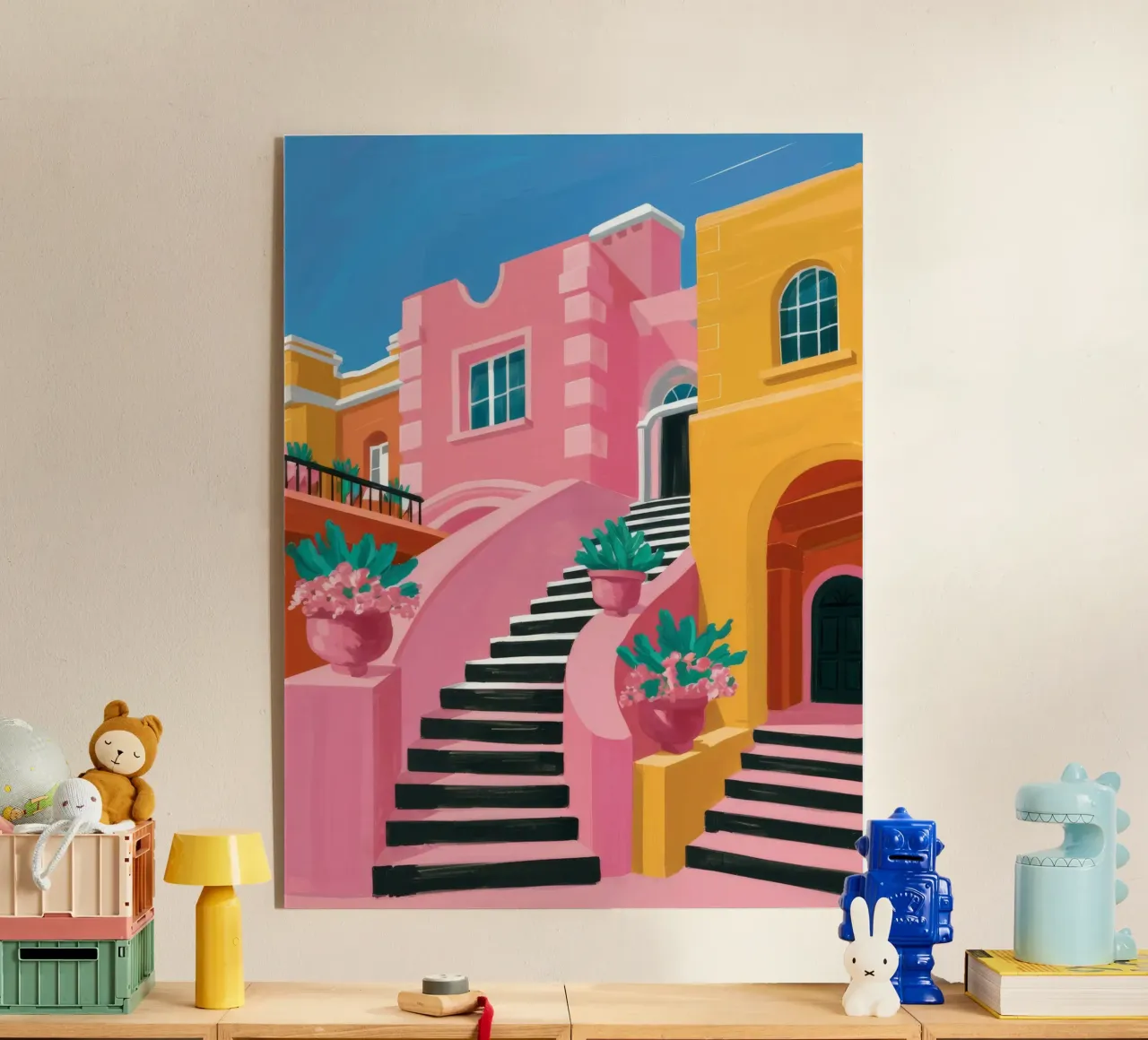 Pink Steps Perspective acrylic glass by Muse Artworks