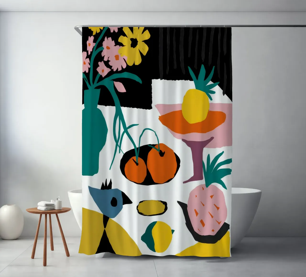 Abstract Fruit Table Duschvorhang von Haven Fantasy