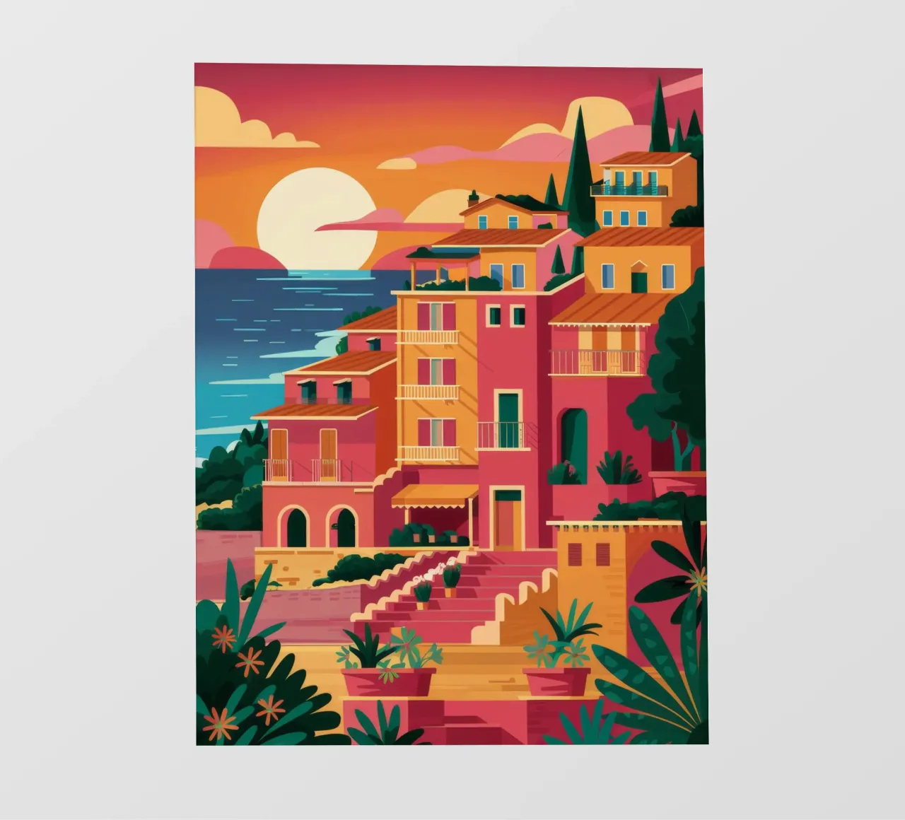 Seaside Sunset Vista Backlit Folie von Muse Artworks