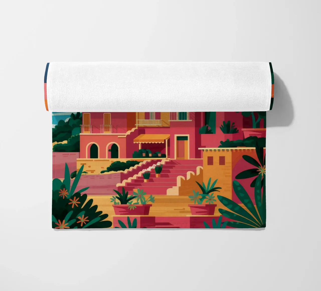 Seaside Sunset Vista beach towel by Muse Artworks