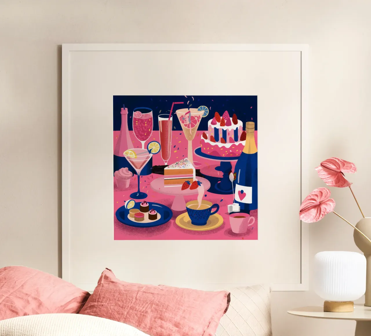 Dolce celebrazione notturna poster con telaio in plastica da Haven Fantasy