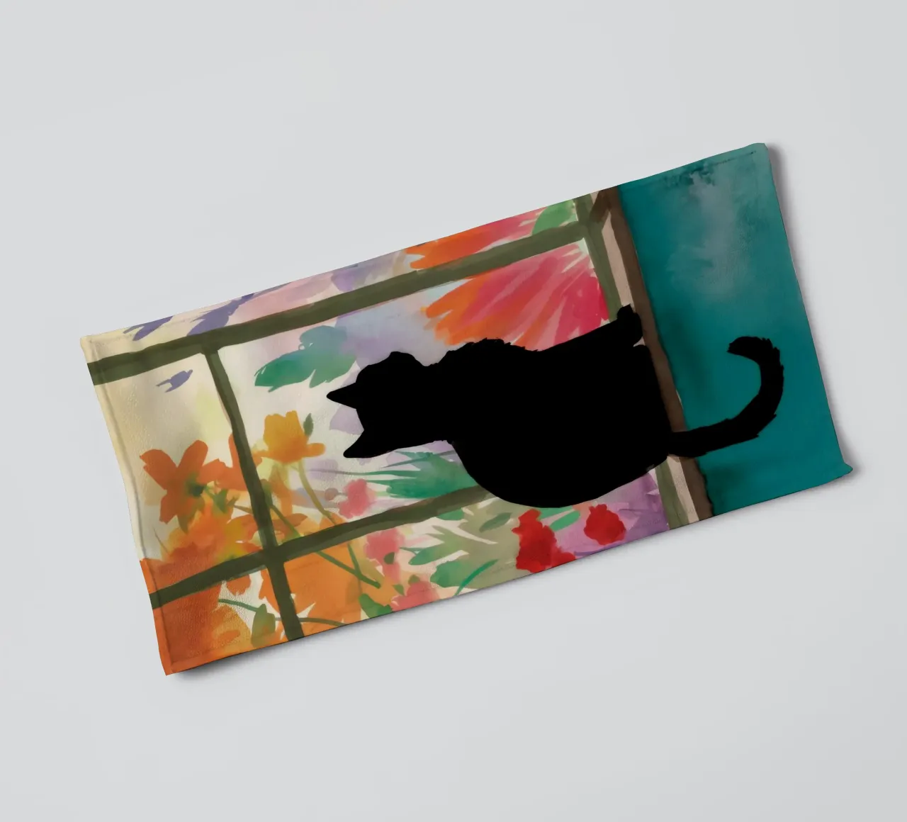 Window Sill Cat towel by FadeAura