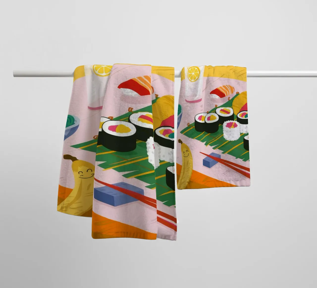 Sushi Night In towel by Haven Fantasy