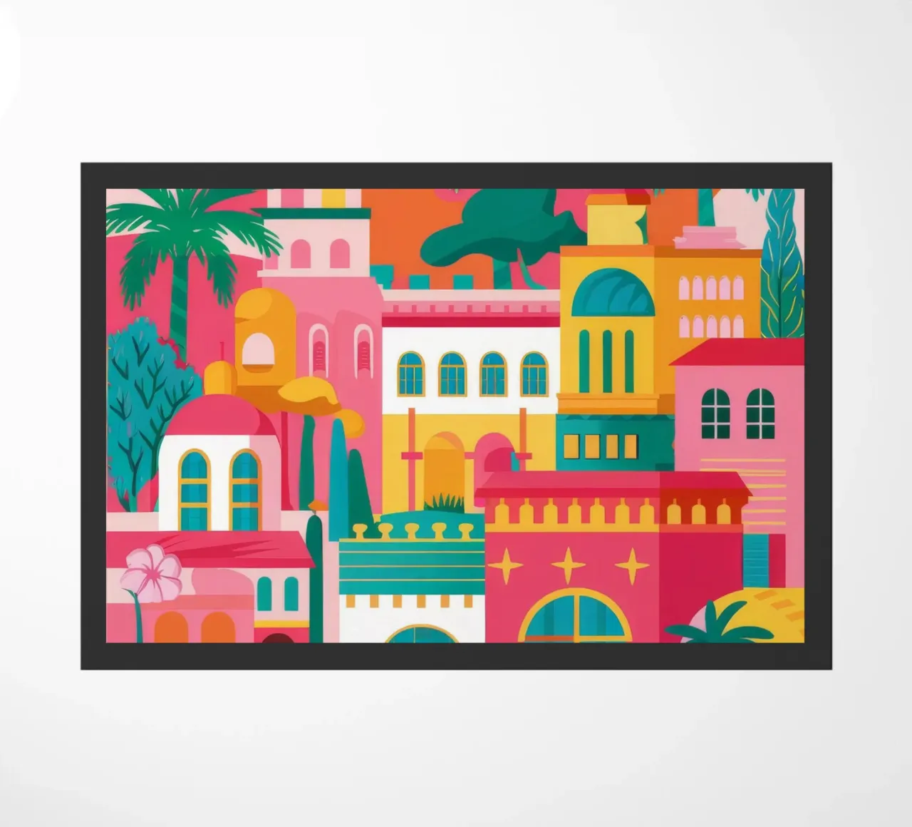 Favela colorata in cima alla collina zerbino da Muse Artworks