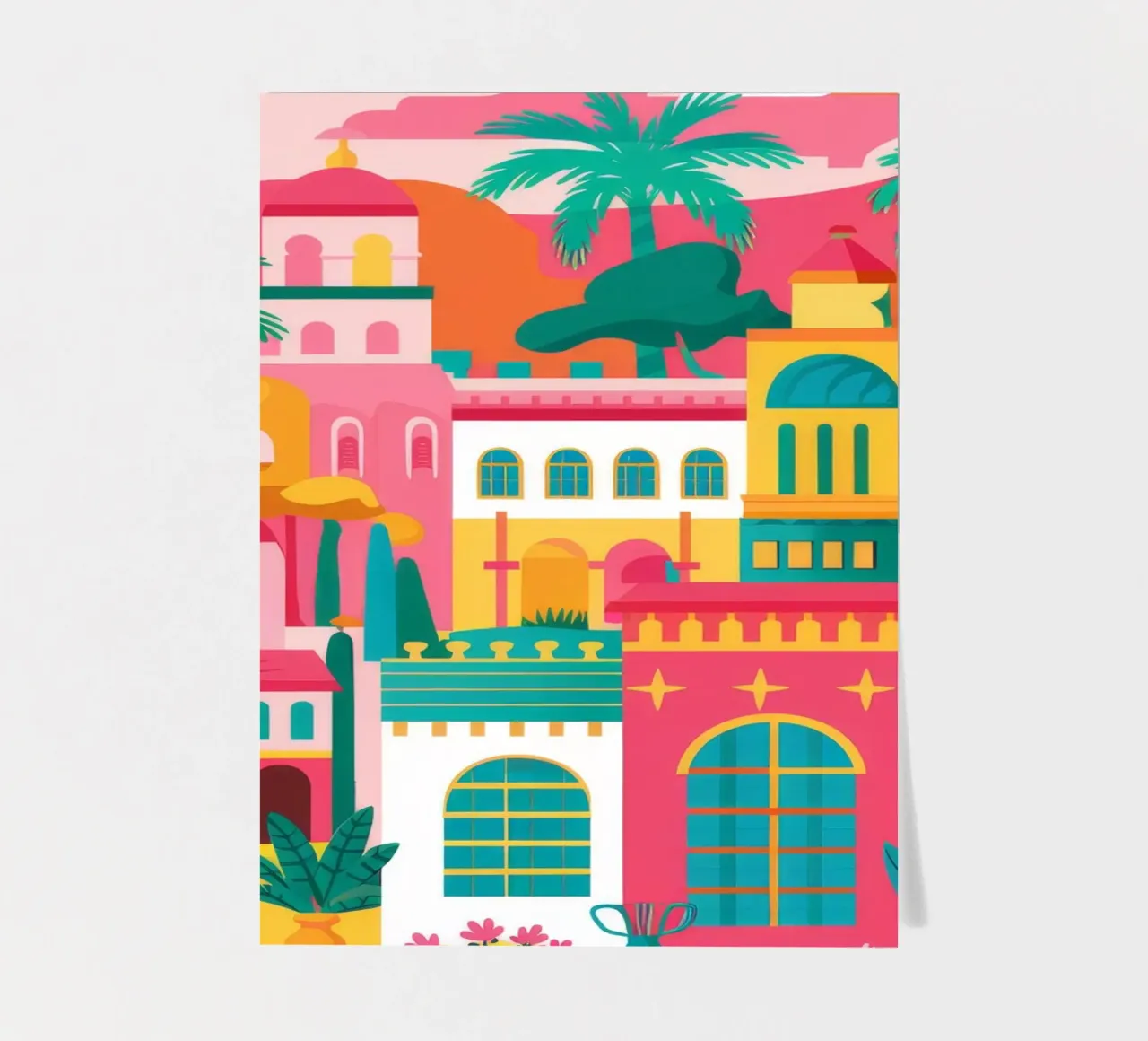 Colorful Hilltop Favela sticker sheet by Muse Artworks