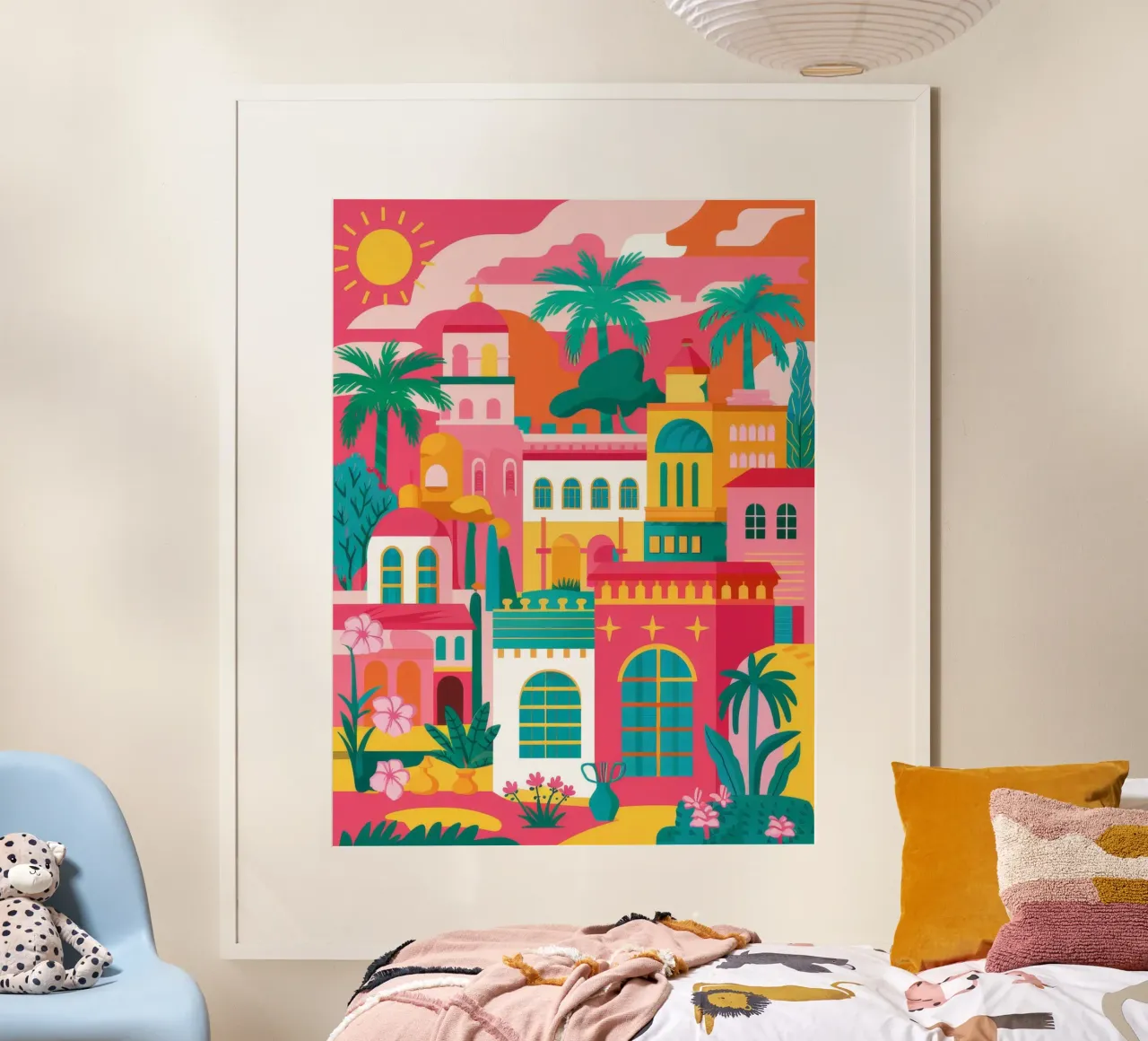 Favela colorée au sommet d'une colline hahnemühle de Muse Artworks