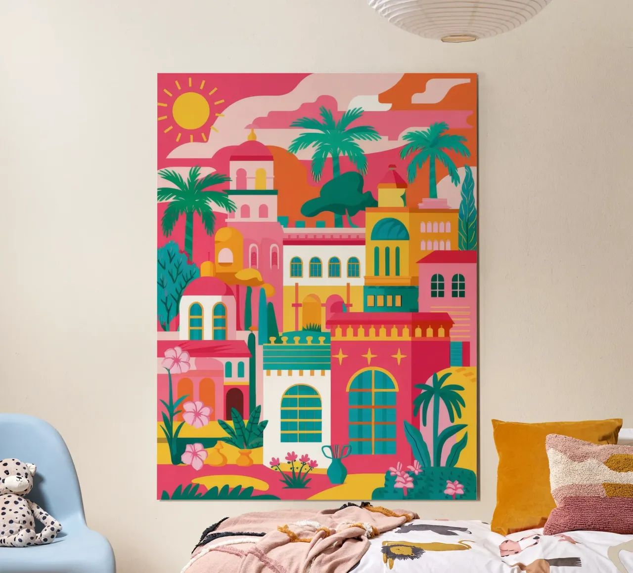 Favela colorata in cima alla collina poster da Muse Artworks