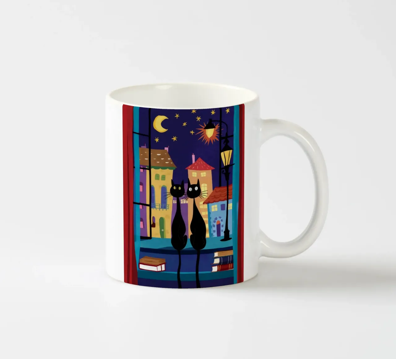 Serenata del gatto del lampione tazza in ceramica da FadeAura