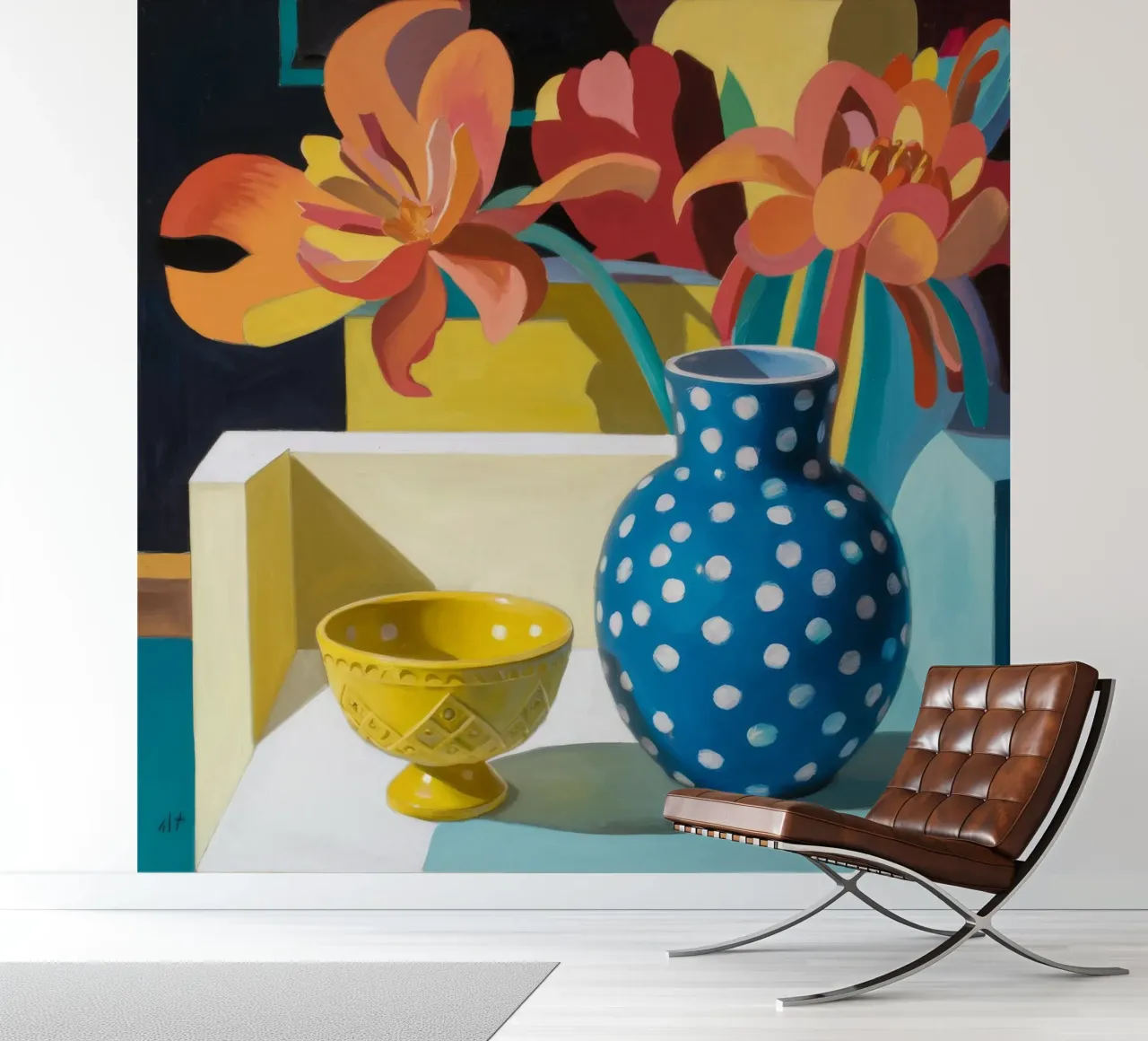 Blue Polka Dot Vase photo wallpaper by Stone Decade