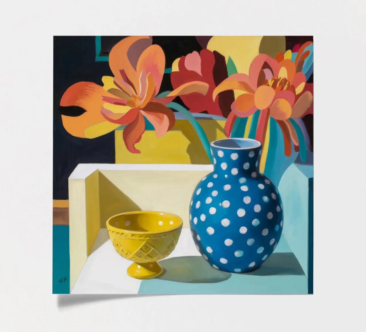 Blue Polka Dot Vase sticker sheet by Stone Decade