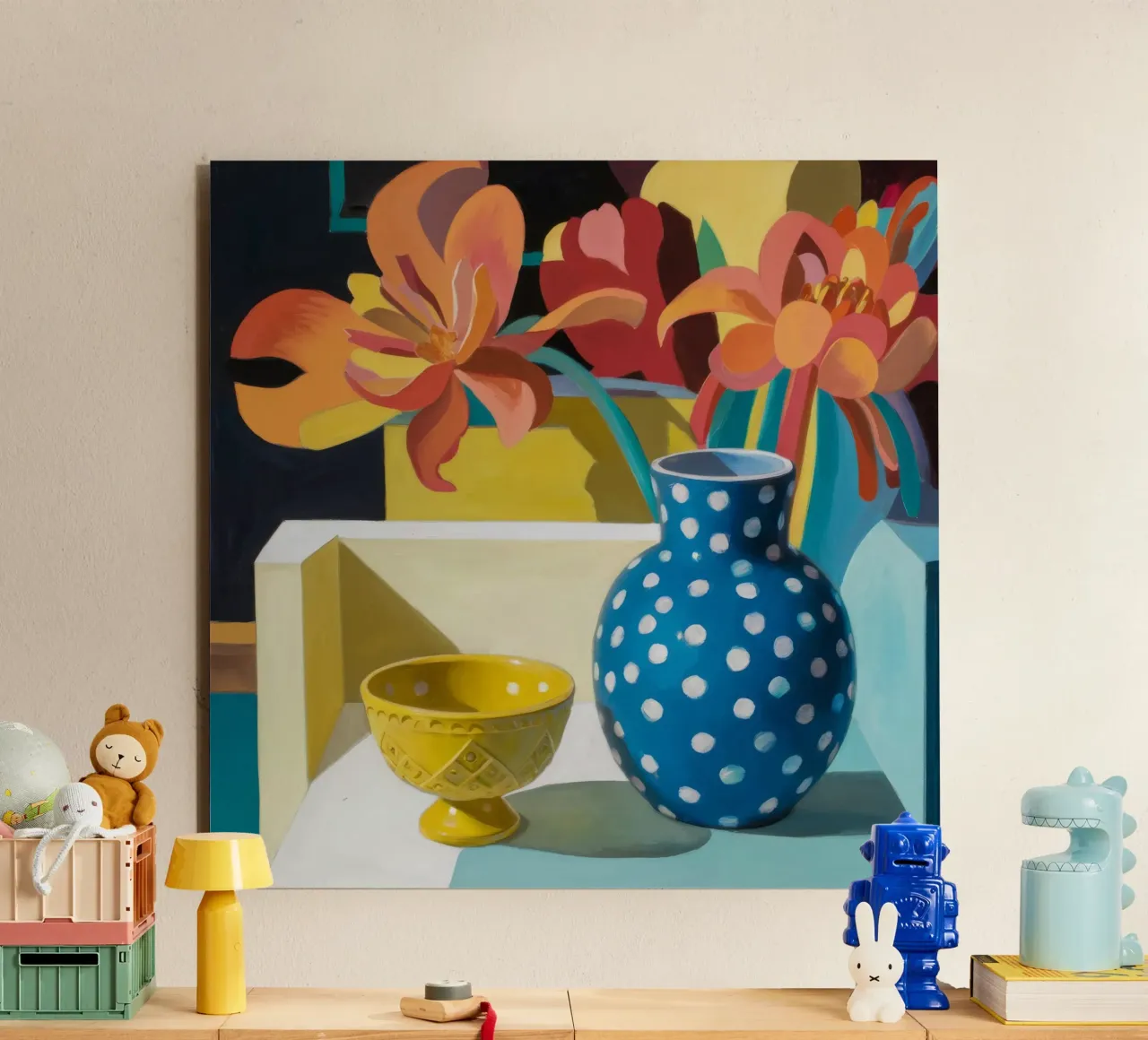 Vaso a pois blu pannello forex da Stone Decade