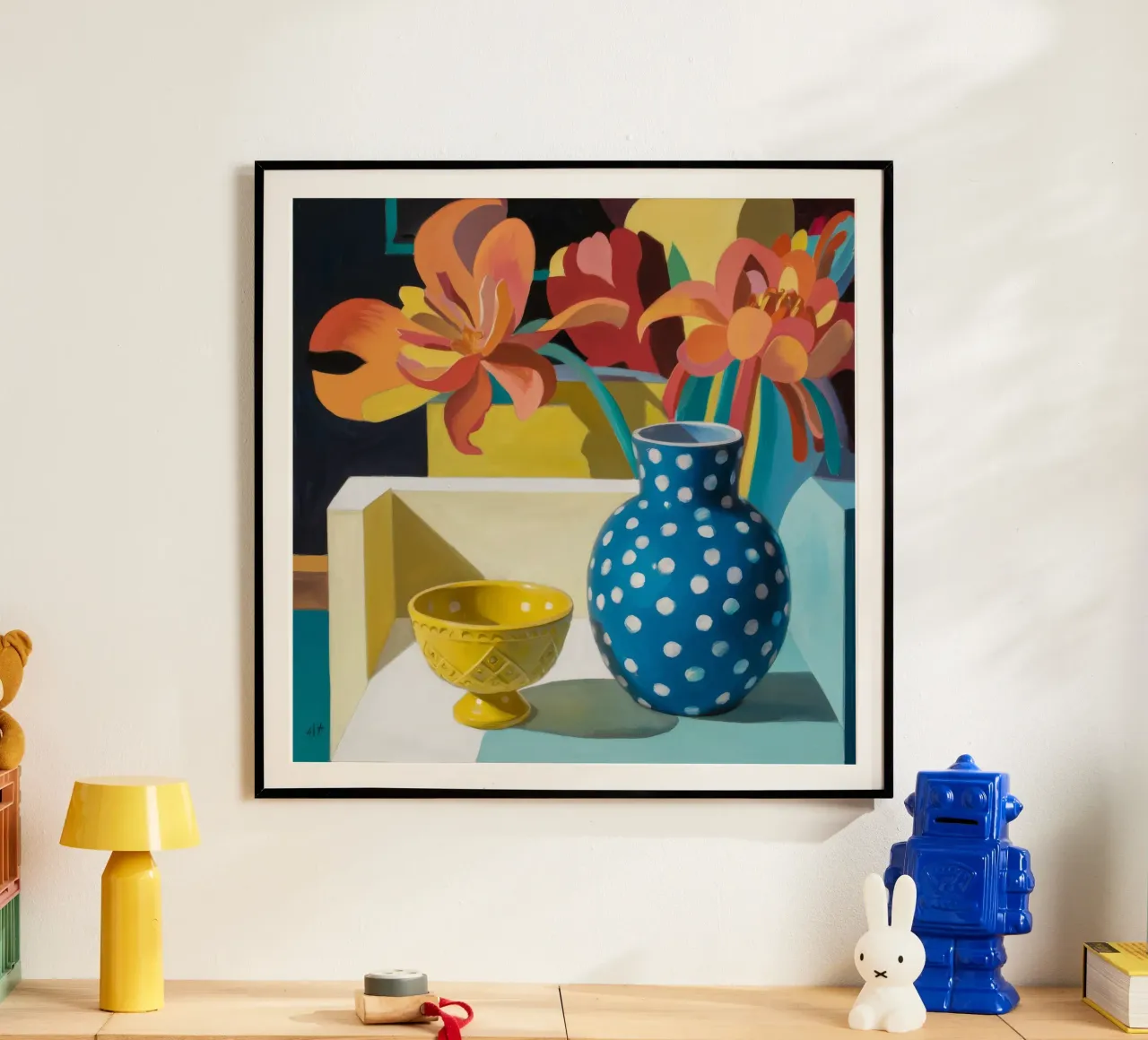 Blue Polka Dot Vase hahnemühle by Stone Decade