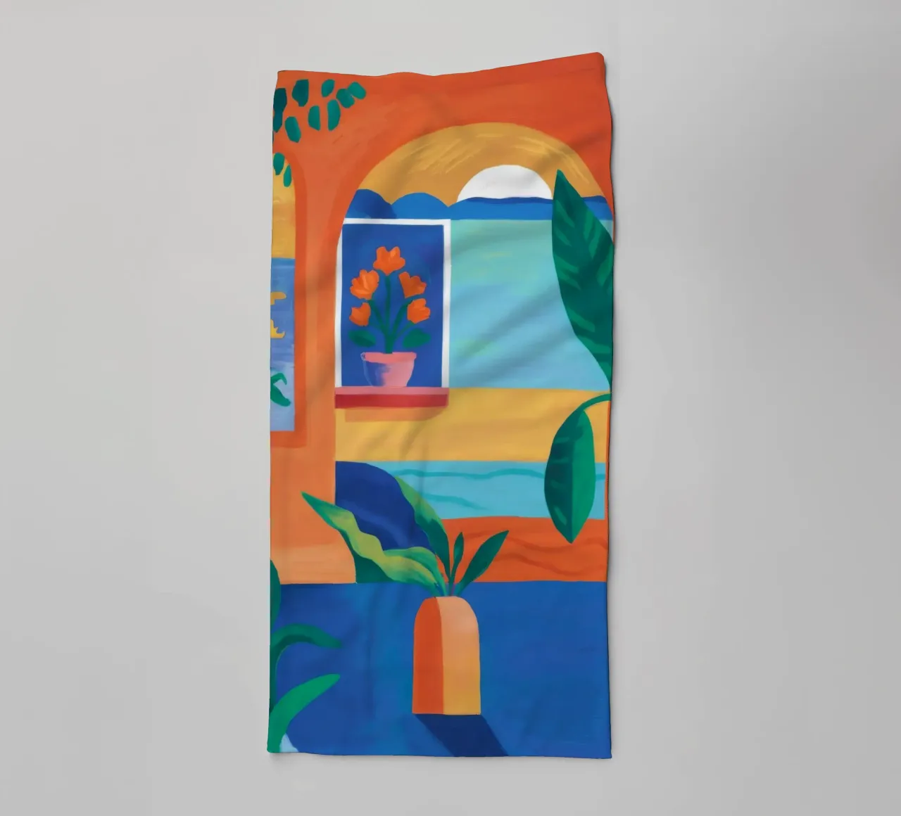 Courtyard Plant Stillness towel by Muse Artworks