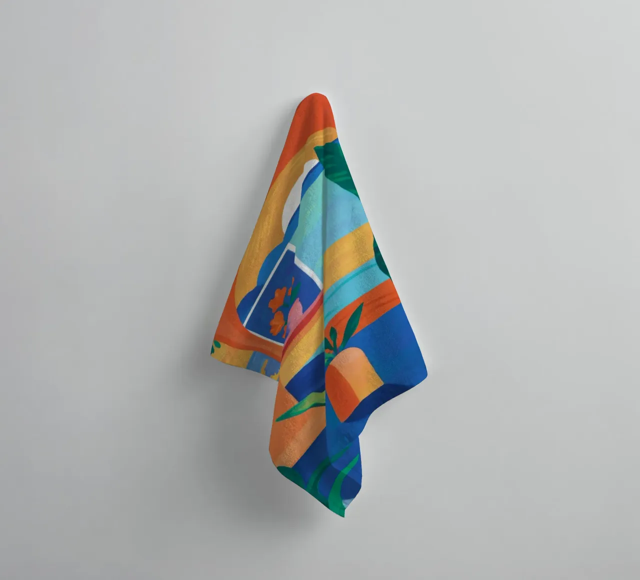 Courtyard Plant Stillness towel by Muse Artworks
