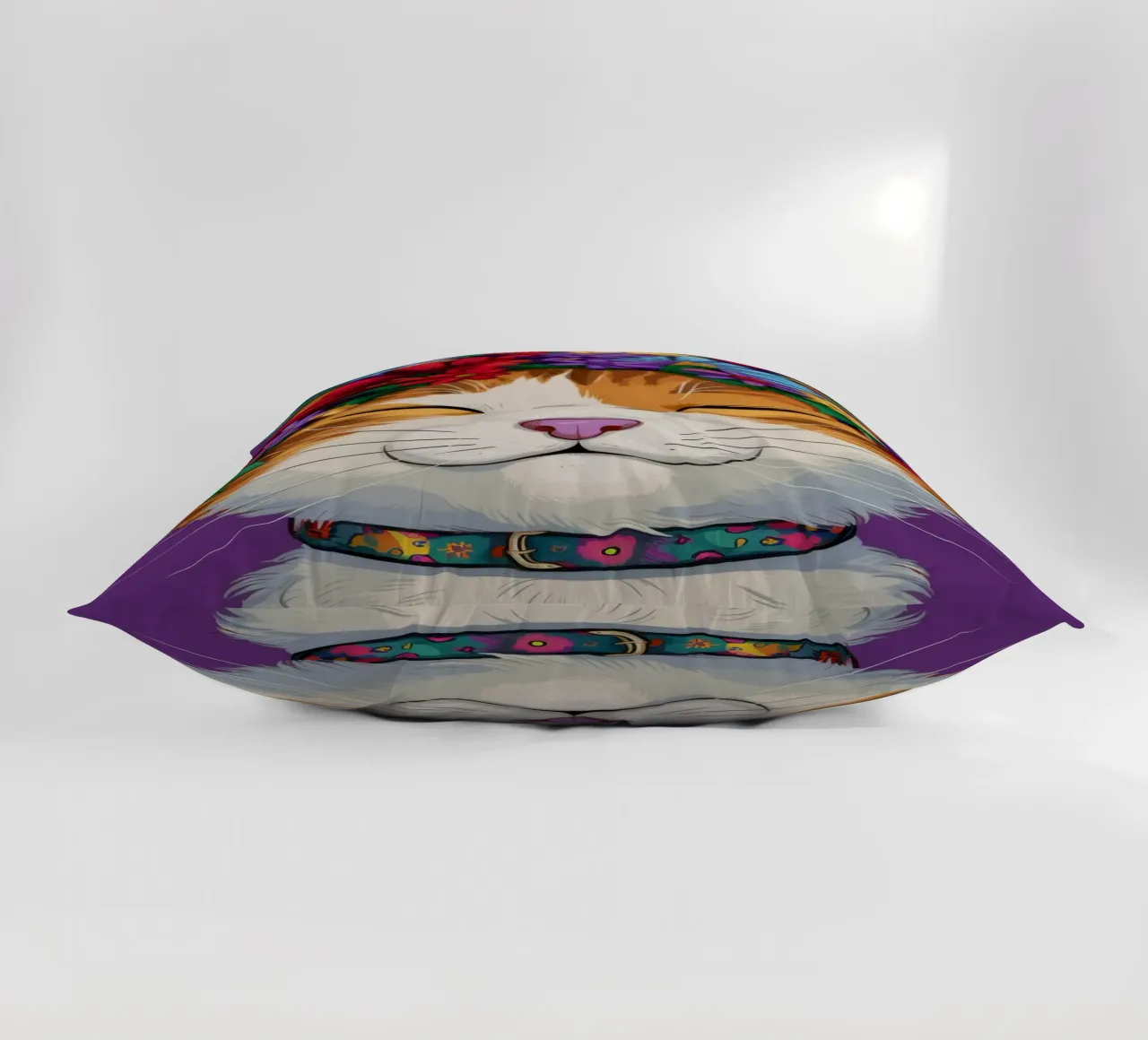 Floral Crown Cat decorative cushion by FadeAura
